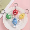 Cartoon Chocolate Bean Keychain Resin Doll Couple Key Chain Men's and Women's Jewelry Bag Pendant Children Lovely Keychain GC1880