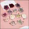 Decoratieve bloemen kransen handgemaakte kunstmatige doe -het -zelf bloemkop frisse simatie mtilayer valse bloesem rose home decor drop otmyw