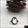 Perni Spille Pin Harajuku Lega di smalto Kawaii Bianco Nero Pinguino Distintivi Spille da bavero Spilla sicura Sciarpa Cool Boy Donna Gioielli Regali Dhrg2