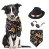 Dog Apparel Pet Halloween Set Cat Funny Hat Scarf Pumpkin Headdress Costumes Small Medium Clothes Cosplay Role Festival Part