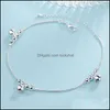 Anklets Zomer glanzende ronde kralen vergulde Sier Link Chain Anklet for Women Sieraden Enkle Bracelet Girl Gifts 2212 T2 Drop Delivery DHNK7