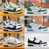 Designer Sneaker Trainer Sneaker Casual Shoes Calfskin Leather White Green Red Blue Letter Overlays Platform Low Sneakers Size 38-46 With Box NO401