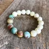 Pulseras de dijes Amazonita Pulsera de piedra natural Curación Yoga Madre de perla