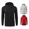 Herrtröjor Zogaa Spring Autumn Hooded Zipper Sport Fashion Solid Color Sweater Oversize Casual Mens Sweatshirt