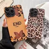IPhone 14 Pro Max Designer Leopard Print Phonecase Fashion Letter Telefonskyddsskydd f￶r iPhone 14 13 Pro Max 13 12 11Promax Cases