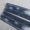 Herren Jeans Modedesigner Retro Blau Slim Fit Stretch Ripped Hole Hose Hip Hop Patched Denim Biker Hose Hombre 230131