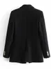 Abiti da donna Blazer Klkxmyt Blazer Donna Traf Fashion Metal Doppiopetto Blazer di lana Cappotto Vintage Manica lunga Capispalla femminile Chic Top 230130