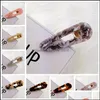 Favor de la fiesta Central de pelo acrílico de estilo lindo para niñas Mujeres Drop de agua Leopardo Marble Textura Geométrica Duckbill Barrette Bedpi Dhjhp