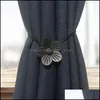 Other Home Decor 1Pc Flower Magnetic Curtain High Quality Holder Hook Buckle Clip Polyester Decorative Accessory Drop Delivery Garden Otyn5