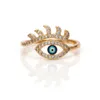 Band Rings Fashion Jewelry Evil Eye Ring Rhinstone Blue Eyes Adjustable Drop Delivery Dh2As
