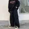 Pantaloni da uomo HOUZHOU Baggy Nero Cargo per uomo Pantaloni kaki Uomo Vintage Allentato Casual Autunno Giapponese Streetwear Hip Hop Retro 230130