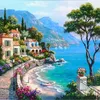 Wallpapers 3d European Town Oil Painting Mural El woonkamer Buur slaapkamer tv -achtergrond behang