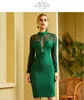 Casual Dresses Green Color Ladies HL Bandage Dress Long Sleeve Sexy Bodycon Mini Nightclub Birthday Party Vestido