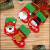 Dekoracje świąteczne Tree Socks Festival Festival Prezent Apple Candy Bags Cartoon Snowflake Xmas Party Fireplace Wll571 Drop del dhto0