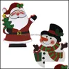 Kerstdecoraties WOUTEN Kerstmis sneeuwletter Tafel ornamenten Merry Party Decor Home Gifts Desktop Old Man Snowman Print PAF12023 Dr Otif2