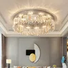 Lampki sufitowe LED Okrągły światło luksusowy kryształ nowoczesne proste lampy sypialni salon k9 lampa prostokątna błyszcząca