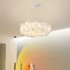 Kroonluchters moderne creatieve slaapkamer witte bloemblaadjes warm romantisch huisdecor hangende lamp woonkamer eettafel kroonluchter led