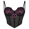 Women's Shapers Lace Corset Bra Top Floral Crop Clothing Sexy Bustier Renaissance Womens Summer