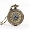 Pocket Watches Personalized Pattern Steampunk Vintage Quartz Roman Numerals Watch Unisex Round Dial Necklace 2023 Clock