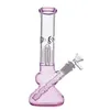 10 pouces Rose Verre Bécher Bong Bras Perc Narguilé Recycleur Nid D'abeille Bongs Ice Catcher Dab Rig avec Grande Taille 40mm Bol Brûleur À Huile Tuyau