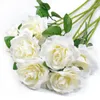 장식용 꽃 1pcs 실크 인공 장미 꽃다 가우 퀴 공예실 테이블 홈 웨딩 장식 가짜 가짜