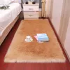 Tapis en peluche doux en peau de mouton, pour chambre à coucher, Imitation tapis de chevet, pour salon, coussin de canapé, blanc, fourrure rouge, Y11