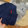 Maglione per bambini Gilet con aghi spessi Pullover senza maniche con scollo a V Maglione lavorato a maglia Top con rifilatura Maglione per ragazzi 2-7T