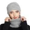 Berets 1 Set Woolen Yarn Hat Stretchy Elastic Keep Warm Autumn Winter Scarf Clothing Accessories