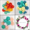 Couronnes de fleurs décoratives 30 Pcs/Lot polypropylène tissé Threensionnel mariage décoration de la maison bricolage guirlande Scrapbook boîte-cadeau artisanat Otzai