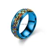 Bandringar mode smycken rostfritt st￥l ring colorf rhinstone kedja roterbar droppleverans dhevi