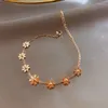 Очарование браслетов Браслет Daisy Ins Design Simple маленький лепесток титановый сталь стальной подруга сестры -сестры.