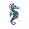 Brooches Colors Rhinestone Seahorse Brooch Creative Cute Animal Woman Child Party Clothing Accessories