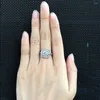 Wedding Rings ZHOUYANG Vintage Aesthetic Women's Ring Engagement Bride Jewelry Silver Color Luxury Geometry Zircon Jewellery Gift R655