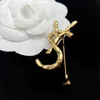 Bamboe Textuur Designer Brief Broche Pins Y Mode Roestvrij Staal Hoge Kwaliteit Sieraden Vrouwen Mannen Gouden Broches Liefhebbers Gift