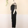 プラスサイズのドレスエレガントな女性ソリッドショートスリーブイブニングサイズパーティーサマービーチタッセル女性服レイヤードフリンジドレス230130