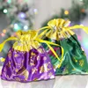 Décorations de Noël 5 Pcs Sac Cadeau Sacs De Bonbons En Tissu Pour La Fête Cookie Goodie Cadeaux Père Noël Imprimer