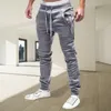 Men's Pants Men Drawstring Zipper Pockets Ankle Tied Sweatpants Sports Trousers Skinny Pants Gyms Pants Men's Casual Loose Trousers Autumn 230131