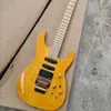 6 cordas guitarra elétrica amarela com floyd rose bordo braço de braço personalizável