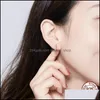 여성을위한 후프 Huggie 귀걸이 925 Sterling Sier Minimalist Simple Circle Earing Real Korean Fashion Jewelry Drop Delivery Dhmod