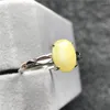 Toca de cluster jóias de anel de anel âmbar amarelo natural ABELHA OVAL ALENTE 9X7MM MIRES PARA MULHER LADY MENINO CASAMENTO PRETA