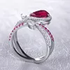 Anéis de casamento Caoshi Noble Crystal brilhante para mulheres Luxo Big Water Grow Shape