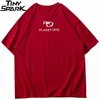 Męskie koszulki streetwearne Ogabrywa Tshirt Hip Hop Gun Breaking Heart Print T-shirt Men Harajuku Bawełniany luźne letnie topy z krótkim rękawem TEES 230131