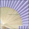 Annan heminredning Portable storlek DIY Summer Bamboo Folding Hand Hold Fan Chinese Dance Party Pocket Gifts Wedding Solid Color Drop Del Otoc0