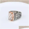 Wedding Rings High Designers Quality Fashion Jewelry Men Ring Designer For Women Classic Vintage Diamond Ladies Orange Morganite Zir Dhq2P