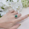 Cluster Rings Pure 925 Sterling Silver Fashion Brand Woman Emerald Ring Sun Flower Engagement Wedding Anniversary Gift Luxury Jewelry