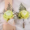 Flores decorativas de noiva punhal de puxadores corsage artesanal masculino BURROBH MULHERES FESTE BOUTONNiere Artificial