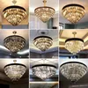 Chandeliers Luxury Crystal Chandelier Living Room Dining Bedroom Modern Black & Gold Fashion Round