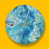 Wall Clocks 12 Inches Art Clock Round Modern Abstract Painting Marble Patterns Silent Digital Bedroom Restaurant Study Home Decor