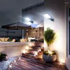 Lâmpadas solares da lâmpada de parede Luzes de rua ao ar livre com 3 Light Modo Impermeável Sensor de movimento para o caminho do pátio do jardim 2pcs