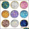 Moda stadnina urocze, proste kryształowe kolczyki naśladowanie Kamienne okrągłe gipsophila Druzy For Women 16 kolorów zaręczyny upuszczenie OT67Z